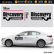 [2 Chiếc] Tem Dán Xe Ô Tô Discovery Channel | DVTOT-03 | Tem Dán Sườn Xe Hơi Kính Lái Cản Sau Capo -