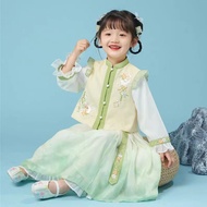 Children's Hanfu Children's Hanfu Autumn Hanfu Children's Women's Improved Skirt Hanfu Chinese Style Tang Made Girls' Antique Hanfu