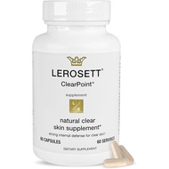 LEROSETT ClearPoint Anti Acne Pills, Natural Supplements for Hormonal & Cystic Acne Treatment for Oi