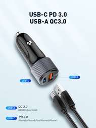 LDNIO 36W Super Fast Charge Car Charger PD DUAL Quick USB Charger Type C Car PD 3.0 and QC3.0 Mount Car Accessories