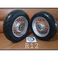 Pelk+ban R12 set Of Wheels Size 5.00Ban 110/90 And 100/90