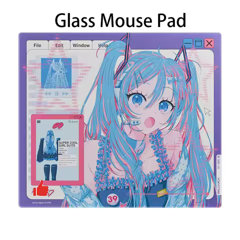 WALLHACK SP-005 OS Glass Mouse Pad Anime Upgrade Full White Coverage Primer Gaming Large Desk Mat Te