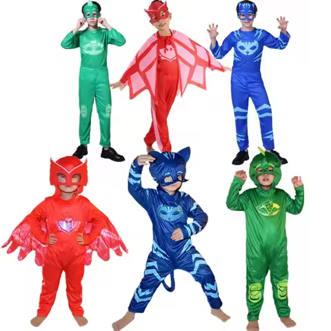 Israel Catboy Gekko Owlette Boys Girls Anime Super Hero Costume With Mask Cosplay Clothe Suit Child 
