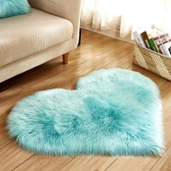 {Wowo} Heart Shape Rug Living Room Bedroom Mat Blanket Rugs Fluffy Imitation Wool Plush Floor Mat Home Small Carpet 40x30/40x50/70X90CM
