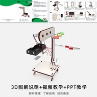 Technology production of small inventions, science and physics experiments, traffic signal lights, c