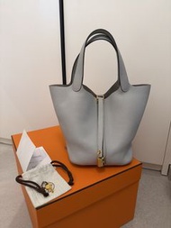 Hermes Picotin 22 08 Bleu Pale TC ghw
