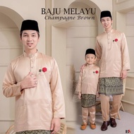 [WARNA CHAMPAGNE/ BROWN /NUDE ]BAJU MELAYU SLIM FIT /ANAK/AYAH/BUDAK LELAKI/KIDS/SET/SET DONDON/KANA