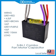 4.5UF+6UF+5UF 350VAC & 250VAC Fan Capacitor Fan Motor Combo Capacitor [Kondenser Kipas]