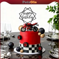 PETSOLA Birthday Cake Topper,Motorcycle Cake Topper Supplies,Motorcycle Party Decoration,Kids Party 