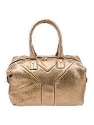 YSL Yves Saint Laurent Easy Y Metallic Gold Leather YSL Sac 57 Tote Bag