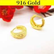 Malaysia Ready Stock Gold 916 Original Ear Ring for Women Gold Gypsophila Earing Set for Girls Birthday Gift for Women Emas 916 Original Lelong Anting Emas Malaysia Subang Emas Perempuan Viral Murah Emas Bangkok Original Cop 916