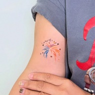 1 Piece Of Waterproof And Sweatproof Temporary Tattoo Sticker - PVC Colorful Fireworks, Stars And Mo