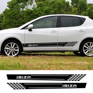 2PCS Car Door Side Stickers For Seat Ibiza 6L 6J 6K 6f Fr Tuning Auto Accessories Stripes Decor Styl