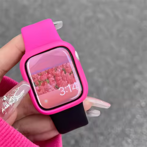Cute Y2K Strap + Case For Apple Watch 41mm 45 38mm 40mm 42 44mm 49MM Girl Soft Band For iWatch 8 7 S