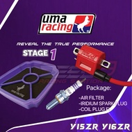 (STAGE 1) UMA RACING COMBO SET PACKAGE COIL PLUG + AIR FILTER + IRIDIUM SPARK PLUG Y15 Y16 Y15ZR Y16