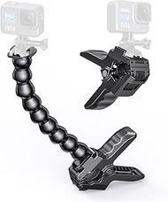 Starbea Jaws Flex Clamp Mount with Adjustable Gooseneck Compatible with GoPro Hero 10, 9, 8, 7, 6, 5, 4, Session, 3+, 3, 2, 1, Max, Hero (2018), Fusion, DJI Osmo Action Cameras