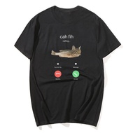 Cah Fih Meme T-Shirt Funny Calling Cat Fish Hybrid Meme T Shirt Absurd Humor Internet Culture Viral 