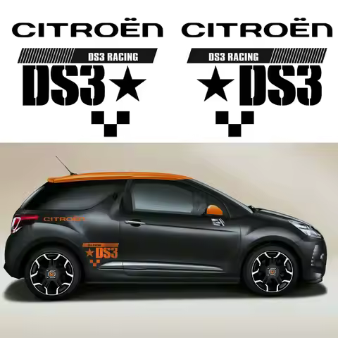 2pcs stickers for citroen DS3 side adhesive decal vinyl sticker racing sport jy035