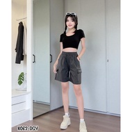 กางเกงขาสั้นผู้หญิงผู้ชายใส่ได้ ทรงคาร์โก้แฟชั่น 4 กระเป๋า ใส่สบาย ระบายอากาศดี เนื้อผ้านิ่ม เบา ไม่