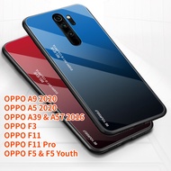 Phone Case For OPPO A9 2020 OPPO A5 2020 OPPO F5 F5Youth F3 OPPO F11 OPPO F11 Pro OPPO A39 OPPO A57 2016 Bumper Gradient Tempered Glass Cover Slim Hard Back Protective Case