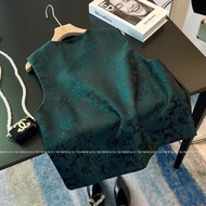 New Women's Chinese Style Guotie Vest - Unique Green Outerwear