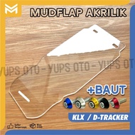 MUDFLAP D-TRACKER MUD FLAP KLX 2mm THICK ACRYLIC MICA SHOCK PROTECTOR D TRACKER 150 DT-150 MUD RETAI
