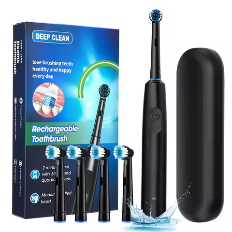 Intelligent Rotating Electric Toothbrush, Rechargeable Rotary Toothbrush Compatible with Oral B Repl