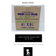 LION ENVELOPE WHITE 4.5 x 9.5