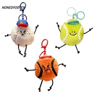 NONEDYODYE9I Sports Series Key Charm, Baseball Plush Bag Pendant, Basketball Tennis Cartoon Keyring 