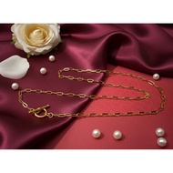 Stainless Steel Toggle Lock Paper Clip Necklace 20 inches