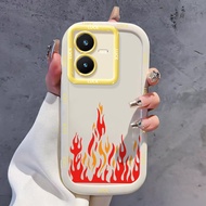 Case For VIVO Y22 Y22s Shockproof Silicone Flame Phone