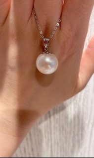 13mm 特價18K金天然極光淡水珍珠吊墜 極光鏡面冷光愛迪生珍珠 媲美南洋澳白珍珠吊咀