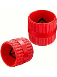 1入組紅色內外圓套筒銑刀,去毛刺銑削般配工具,適用於pvc/ppr/銅/黃銅/鋁管