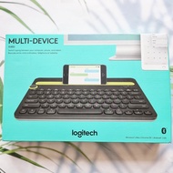 โลจิเทค คีย์บอร์ด บลูทูธ เชื่อมต่อได้หลายอุปกรณ์ Multi-Device K480 Bluetooth Keyboard Black (Logitec