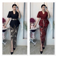 SET KEBAYA BROCADE BATIK BORNEO WOMEN FIT 45KG-70kg
