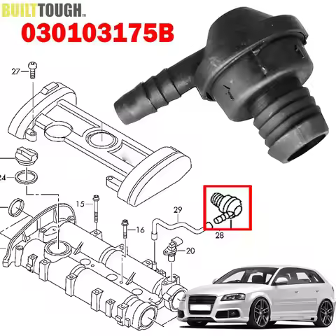 For AUDI A1 8X 2010-2015 A3 8P 2007-2013 1.2 1.4 TSI TFSI 030103175B Engine Breather Hose One Way Va