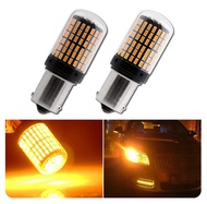 * 1 คู่* หลอดไฟเลี้ยบ แบบกระพริบปกติ LED 144smd Canbus No Error BA15S, BAU15S Amber *ส่งจากประเทศไทย