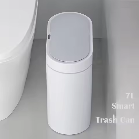 7L Trash Can Smart Sensor Trash Can Automatic Household Electronic Kitchen Trash Bin Toilet Waterpro