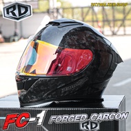 หมวกกันน็อค RD Helmet รุ่น FC-1 Carbon แท้100% ทรงสปอร์ต มาตรฐาน ECE22-06 คาร์บอนลายหินอ่อน