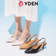 VDEN Chic Pointed Toe Heeled pumps bowknot slip on slingback 2.5INCH/6.5CM Commuting Color Block Poi