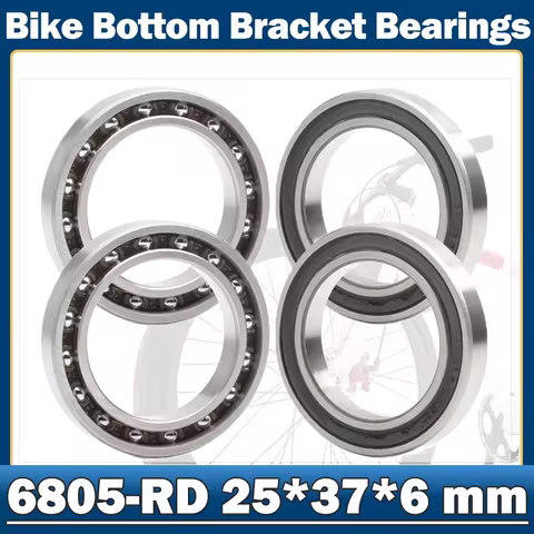 4PCS 6805-RD 25*37*6 MM Bicycle Bottom Bracket Bearings for BB/Hubs/Pivots ( HT2 / BB51 ) 6805 RD MR