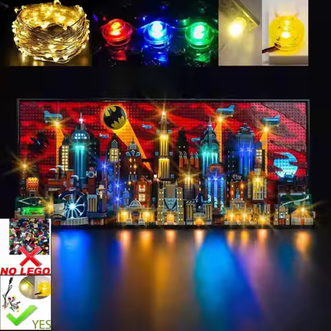 USB Lights Set for Lego Bat-man 76271 Animated Series Gotham City Building Set - (NOT Include LEGO B