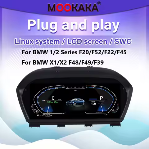Car Cluster For BMW 1/2 Series F20/F52/F22/F45 X1/X2 2013~2024 Virtual Cockpit Auto LCD Dashboard In