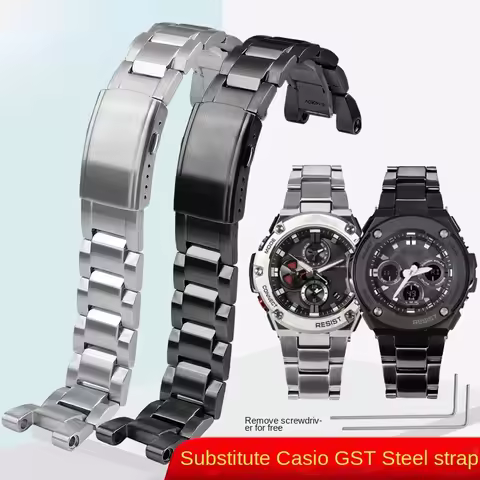 For Casio G-Shock Watch Band GST-210 GST-W300 GST-400G GST-B100 S100D/S110D/W110 Metal Strap Stainle