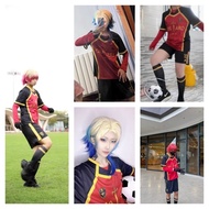 Anime Blue Lock Bastard Munchen Cosplay Costume Yoichi Isagi Red Uniform Ness Football Jersey Kaiser