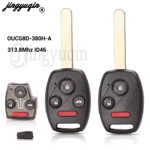 jingyuqin Car Remote Key for Honda Odyssey S0084-A Accord CIVIC STREAM 2003-2007 OUCG8D-380H-A 313.8