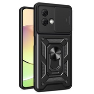 For Motorola Moto G84 Luxury Rotate Ring Kickstand Slide Camera Cover