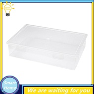 [Hmou] Plastic File Organizer Transparent Square Storage Box A4 Storage Box File Storage Box