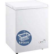 5.0 Cu.ft Compact Chest Freezer With Removable Basket, Krib Bling Top Door Open Freestanding Deep Fr