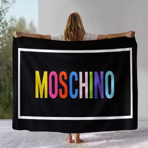 Fashion M-Moschino Cartoon Bear Flannel Throw Blanket,Cozy Warm Blanket for Bed,Sofa,Living Room,Pic